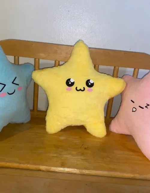 Kawaii Face Star Pillows 2pcs
