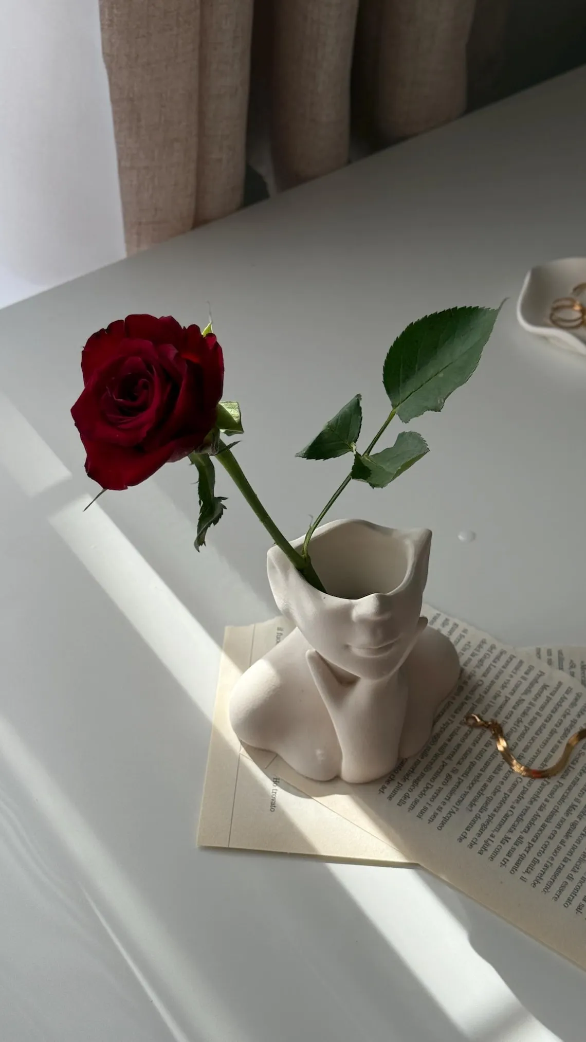 Contemporary Minimalist Jesmonite Vase | Handmade Decorative Table Ornament | Neutral Home Decor Gift | Unique Self-Decor Accent - Image 3